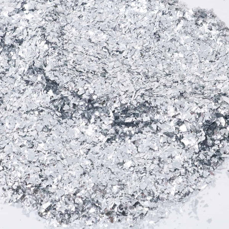 flaky silver glitter