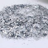 flaky silver glitter