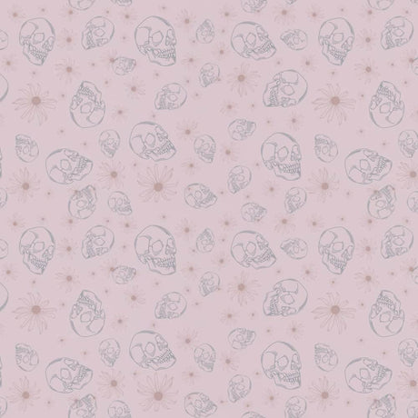 pink printed vinyl with flowers and skull designs