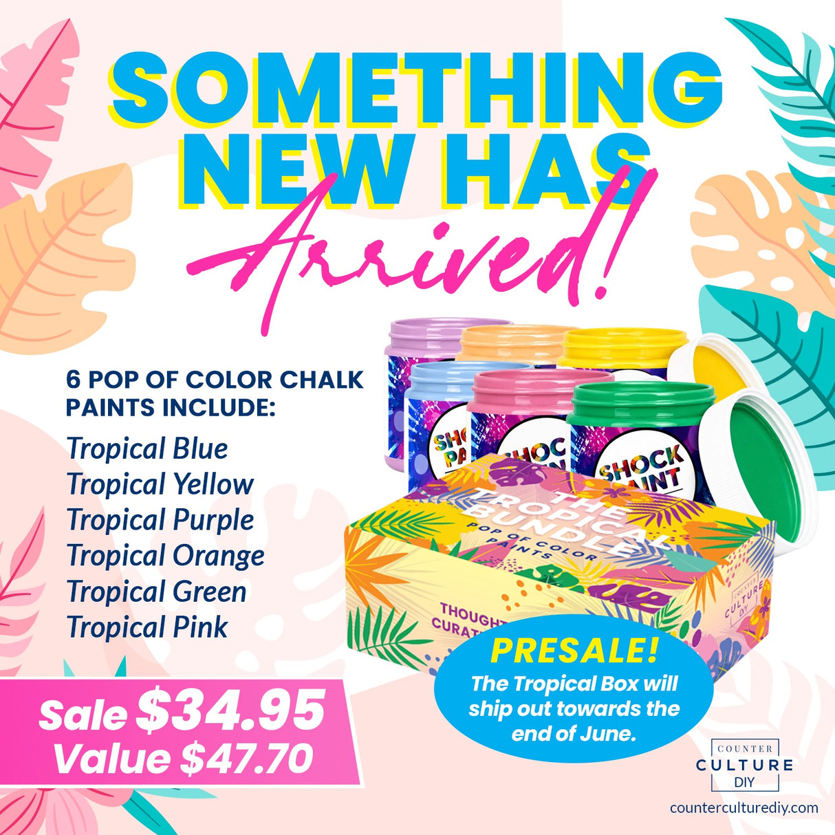Pre-Sale Pop of Color Shock Paint Tropical Box | 6 Pack 4 oz Paint Set