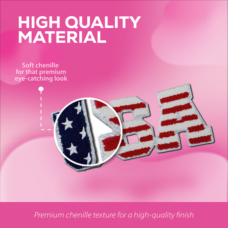 "USA" Flag Pattern Patch – Chenille Patch