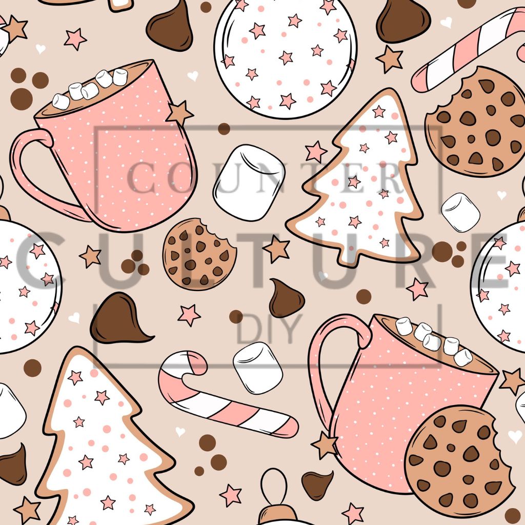 Pink Christmas Cookie 2 - Printed Vinyl