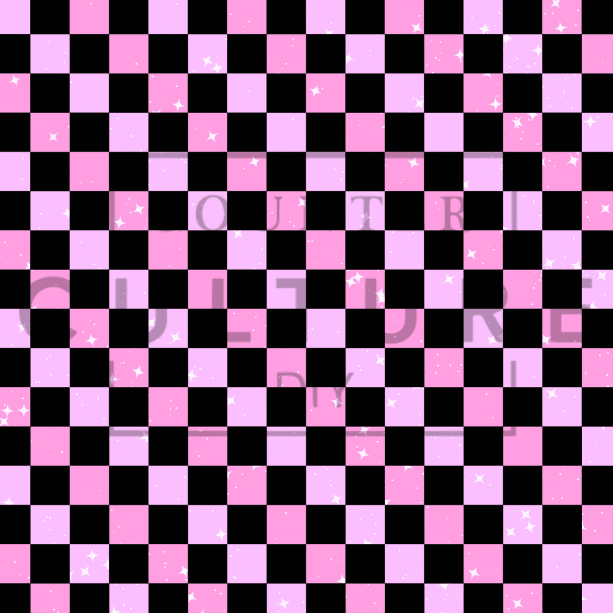 Large Pink and Black Checkered - Printed Vinyl