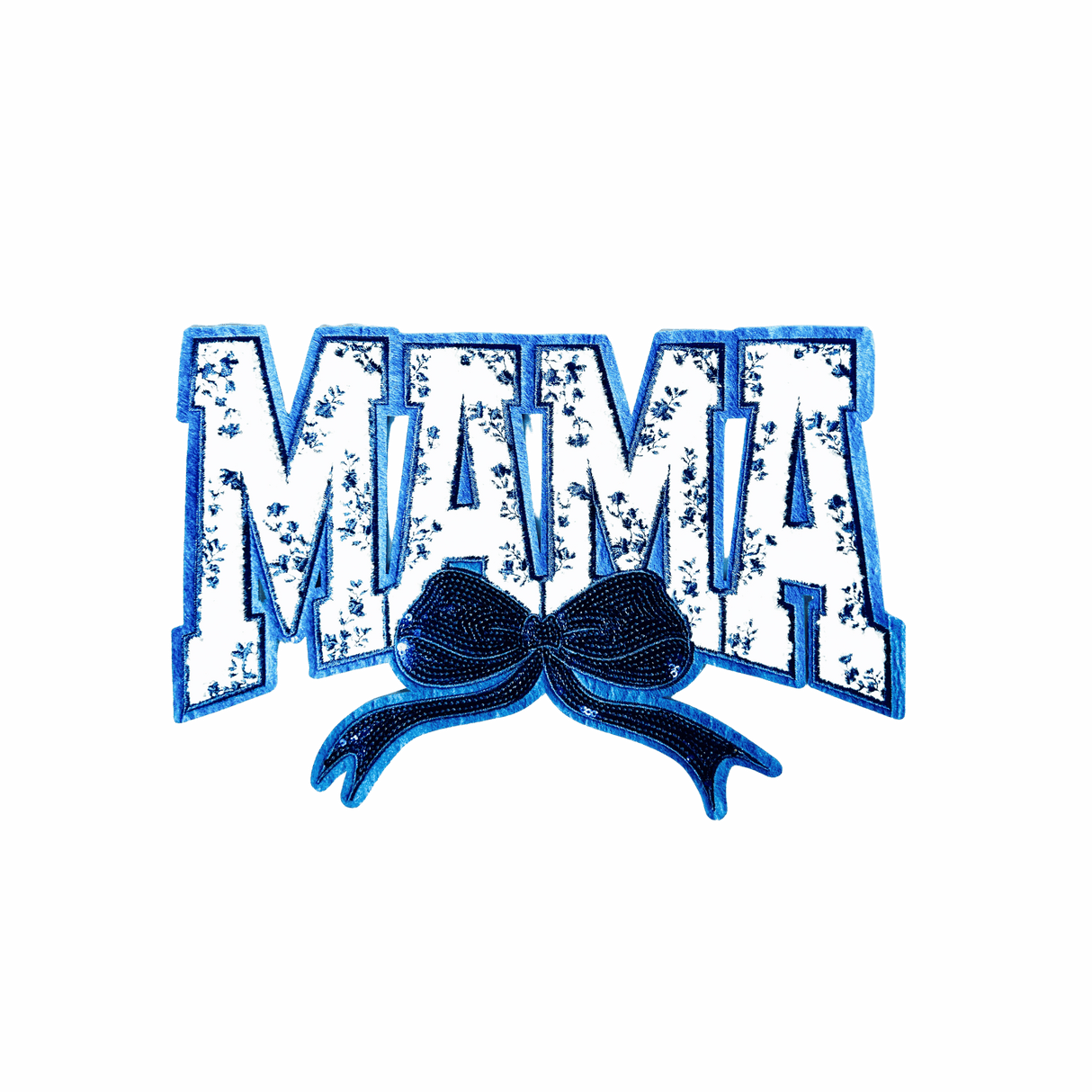 Blue "MAMA" Chenille Patch