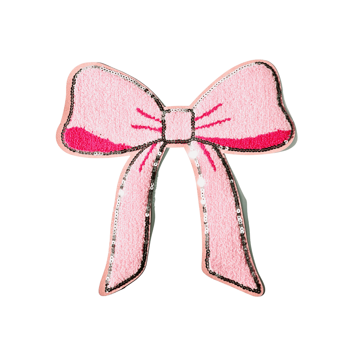 Pink Chenille Bow Patch