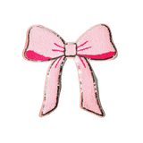 Pink Chenille Bow Patch