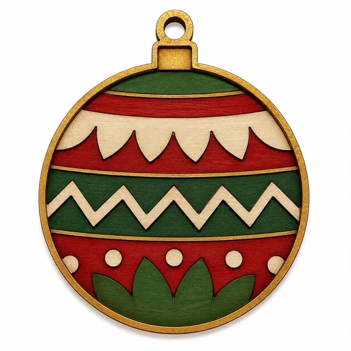 Laser-cut paintable Christmas ornament blank, 3 inches wide, alternate view 2