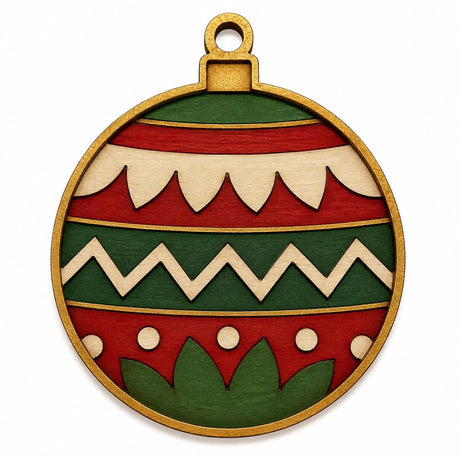 Laser-cut paintable Christmas ornament blank, 3 inches wide, alternate view 2