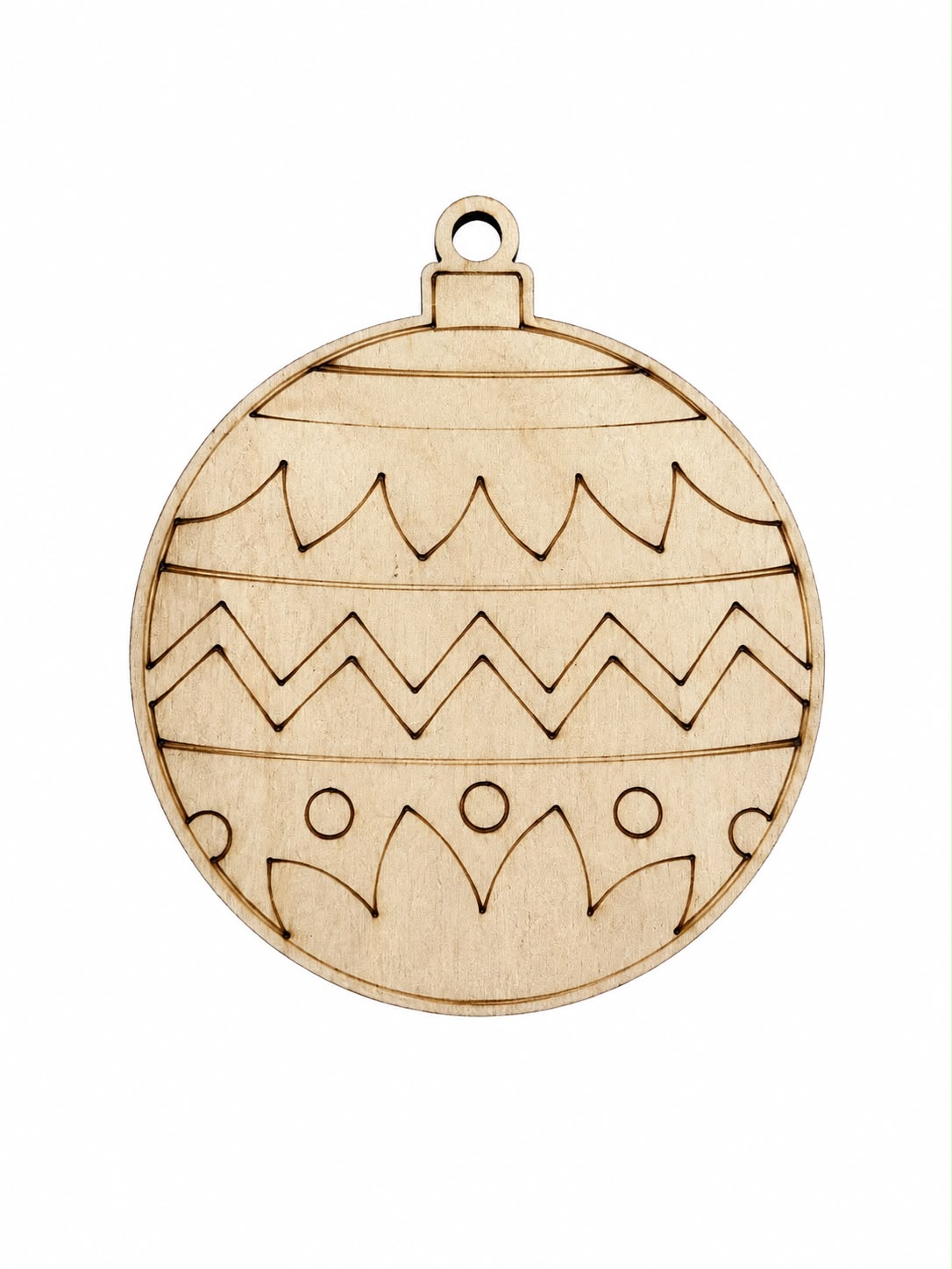Laser-cut paintable Christmas ornament blank, 3 inches wide