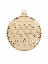 Laser-cut paintable Christmas ornament blank, 3 inches wide