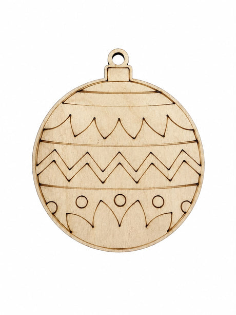 Laser-cut paintable Christmas ornament blank, 3 inches wide