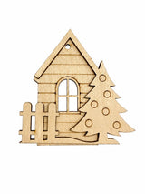 Cozy Cabin Paintable Christmas Ornament Blank - Counter Culture DIY product image 1