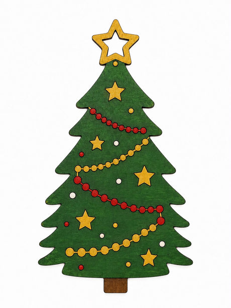 Christmas tree paintable ornament blank, 3 inches wide, alternate view 2