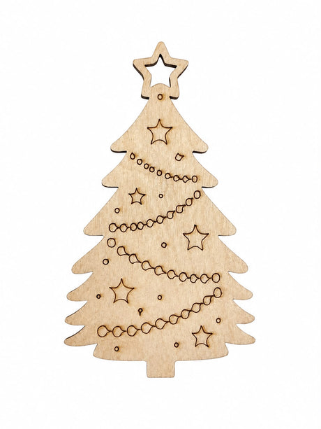 Christmas tree paintable ornament blank, 3 inches wide