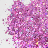 Purple hexagon glitter