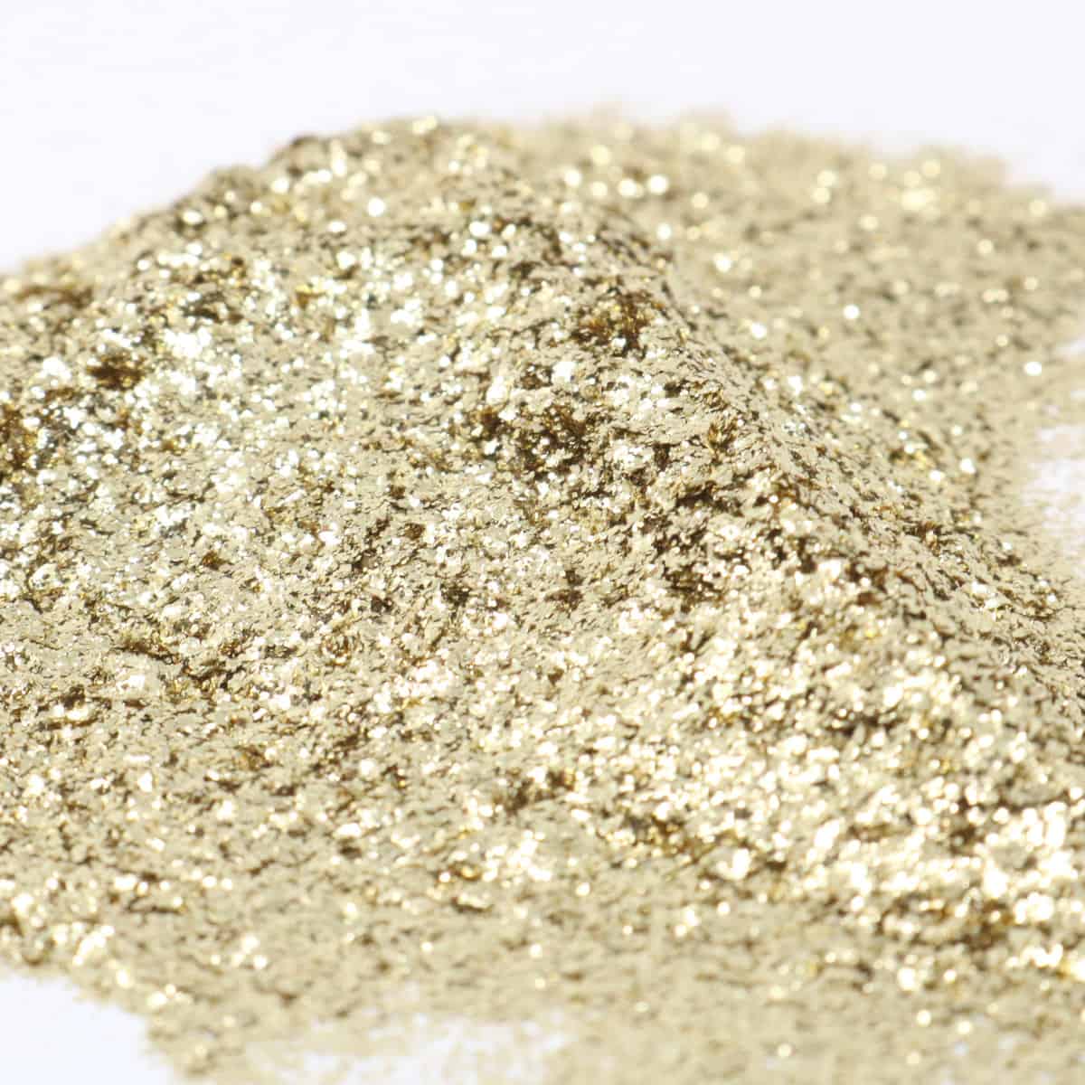 Fine gold metal glitter flakes