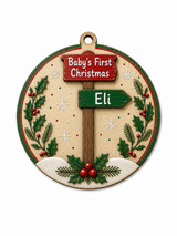 North Pole sign paintable Christmas ornament blank, 3 inches wide, alternate view 8