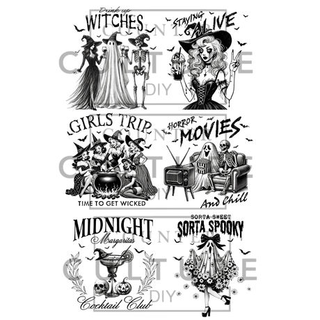 Black and White Fall DTF Gang Sheet - Counter Culture DIY