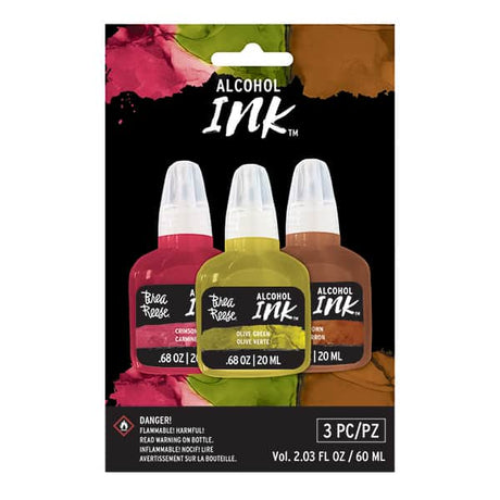 Brea Reese Alcohol Ink 3 Pack - Crimson, Olive Green, Brown - Counter Culture DIY