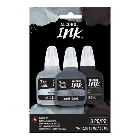 Brea Reese Alcohol Ink 3 Pack - Fog, Slate, Black - Counter Culture DIY