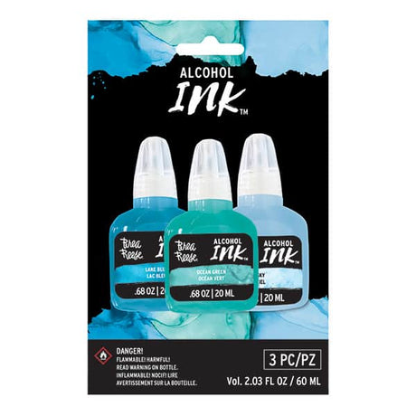Brea Reese Alcohol Ink 3 Pack - Lake Blue, Ocean Green, Sky - Counter Culture DIY