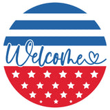 14" Wooden DIY Door Hanger Kit- Americana "Welcome"