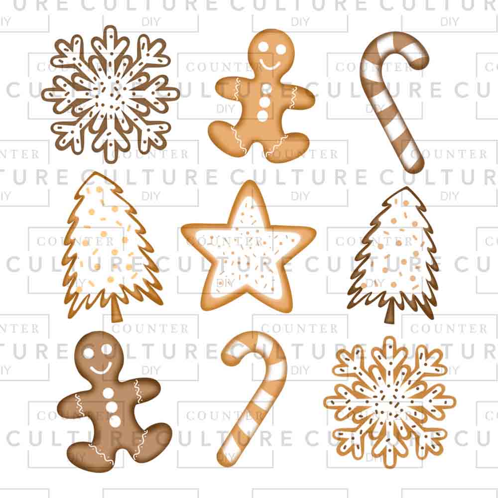 Christmas Cookie Grid UV DTF - Counter Culture DIY