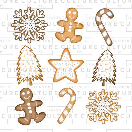 Christmas Cookie Grid UV DTF - Counter Culture DIY
