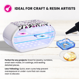 Counter Culture DIY 48W Foldable UV Lamp for Resin & Crafts | 360° Dual - Sided Curing Lamp with Timer Settings & USB - C Cord - Counter Culture DIY
