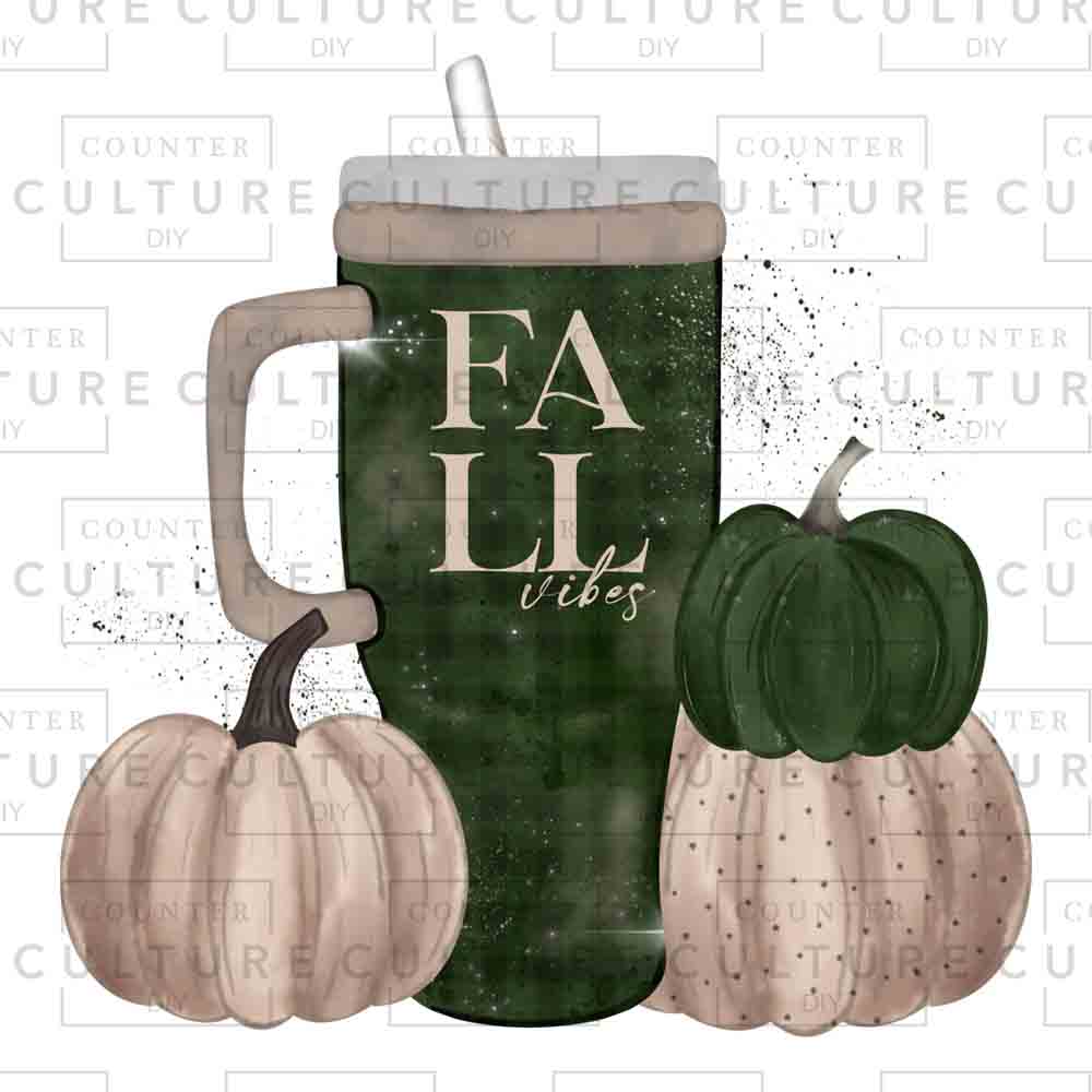 Fall Cup and Pumpkins UV DTF - Counter Culture DIY