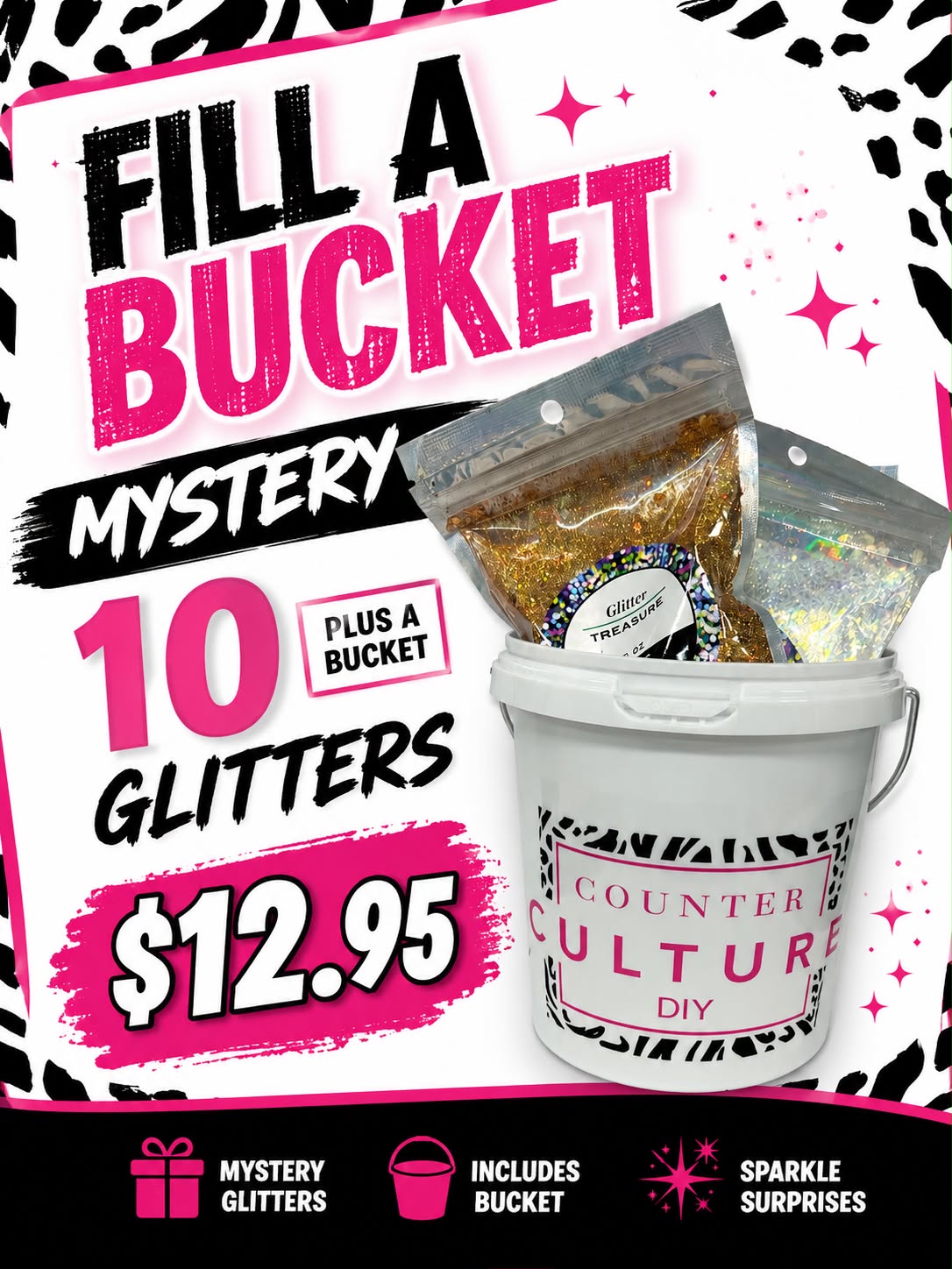 Fill A Bucket- 10 Mystery Glitters