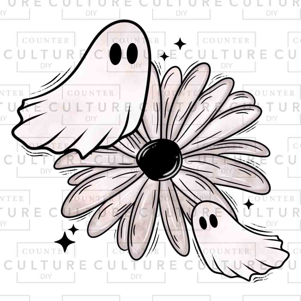 Floral Ghost 2 DTF Transfer - Counter Culture DIY