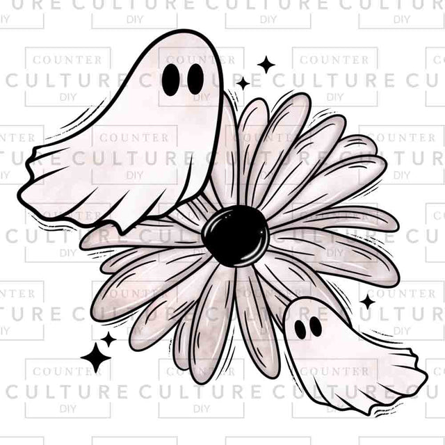 Floral Ghost 2 DTF Transfer - Counter Culture DIY