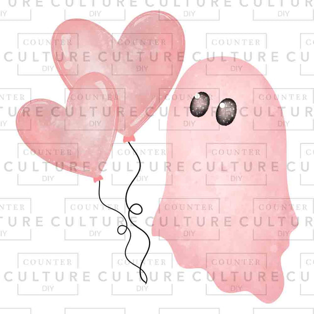 Ghosty heart balloon UV DTF - Counter Culture DIY