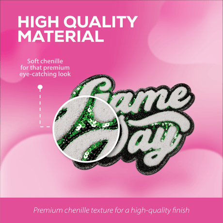 Green "Game Day" Chenille Patch - Counter Culture DIY