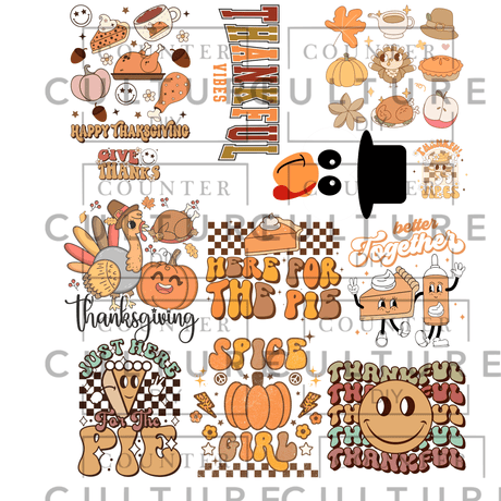 Kids' Turkey DTF Gang Sheet - Counter Culture DIY