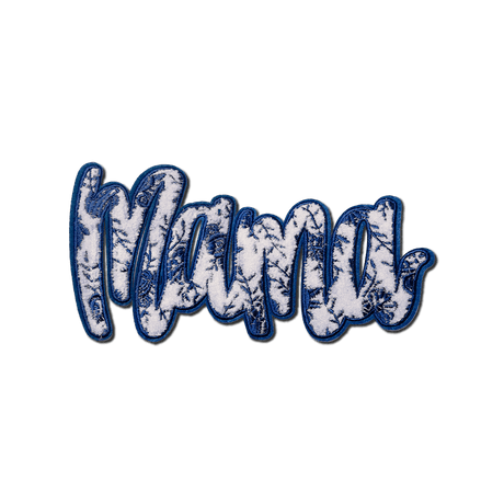"Mama" Blue Floral Chenille Patch - Counter Culture DIY