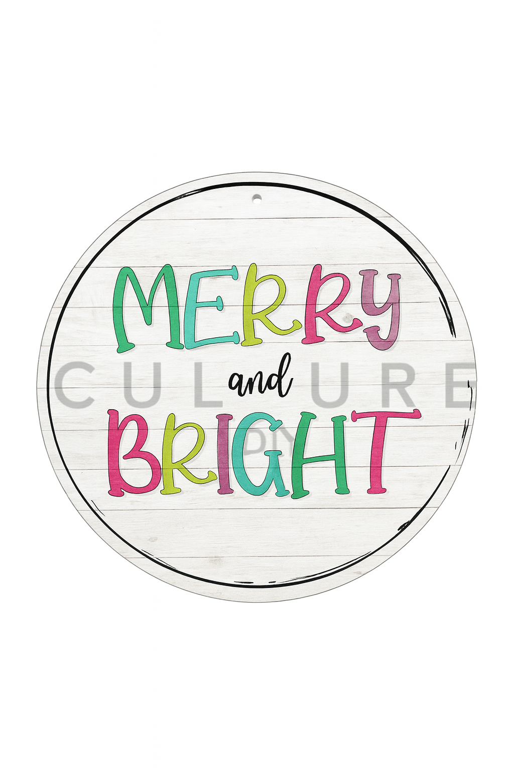 Merry & Bright - DTF Round - Counter Culture DIY