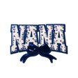 "Nana" Blue Floral with blue bow Chenille Patch - Counter Culture DIY