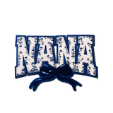 "Nana" Blue Floral with blue bow Chenille Patch - Counter Culture DIY