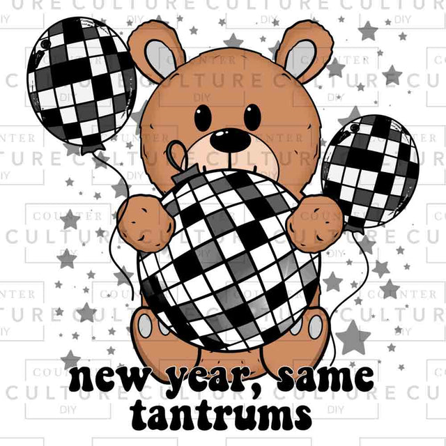 New Years Bear UV DTF - Counter Culture DIY