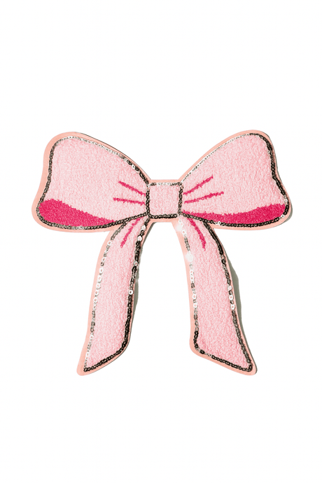 Pink Chenille Bow Patch - Counter Culture DIY