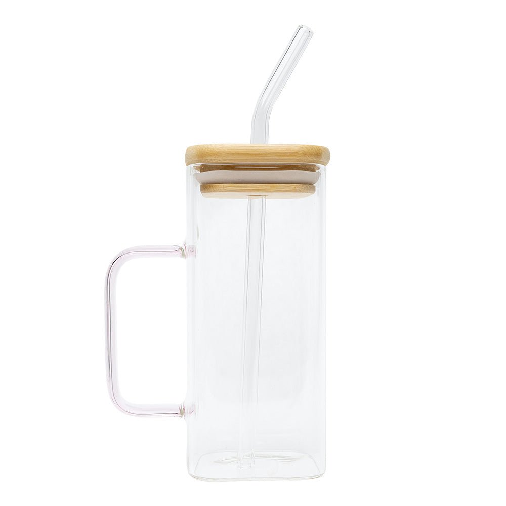 Pink Glass Cup with Handle - Counter Culture DIY