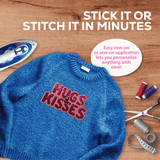 Pink "Hugs & Kisses" Chenille Patch - Counter Culture DIY