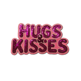 Pink "Hugs & Kisses" Chenille Patch - Counter Culture DIY