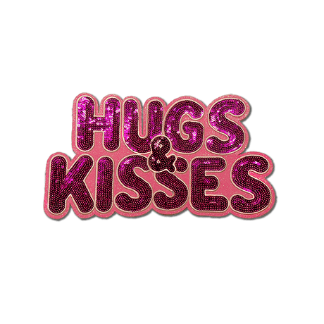 Pink "Hugs & Kisses" Chenille Patch - Counter Culture DIY