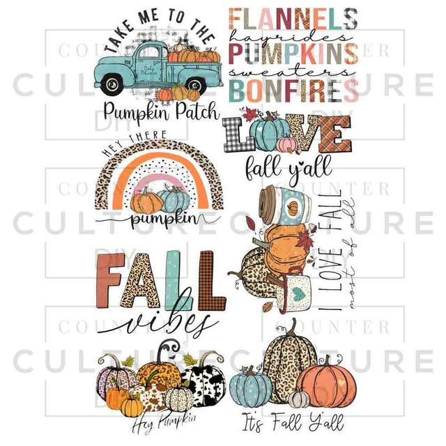 Rustic Fall DTF Gang Sheet - Counter Culture DIY
