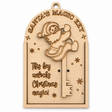 Santa's Magic Key unfinished laser-cut wood craft kit assembled on white