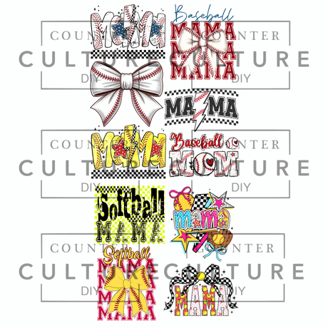Softball - DTF Gang Sheet - Counter Culture DIY