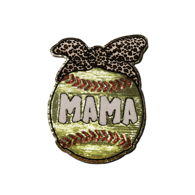 Softball "MAMA" with Cheetah Headband Patch - Counter Culture DIY